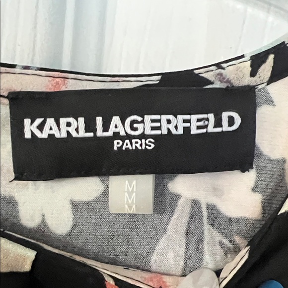 Karl Lagerfeld Black Floral Blouse - Picture 2 of 4